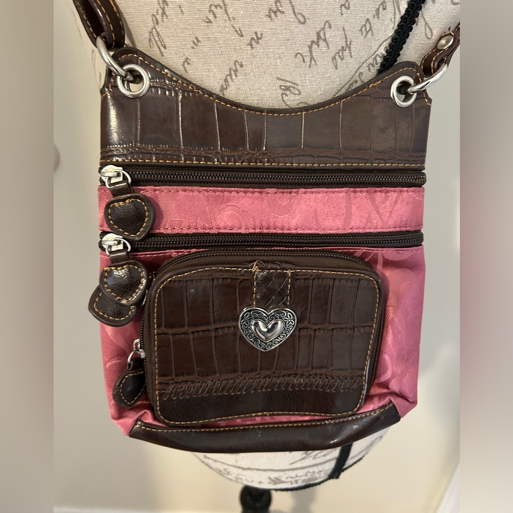 Crossbody Bag Charming Brown and Pink